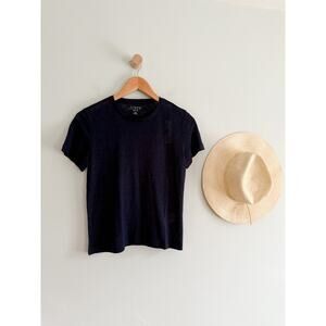 J.Crew | NWT New relaxed linen T-shirt in Navy Blue | Sz XXS
